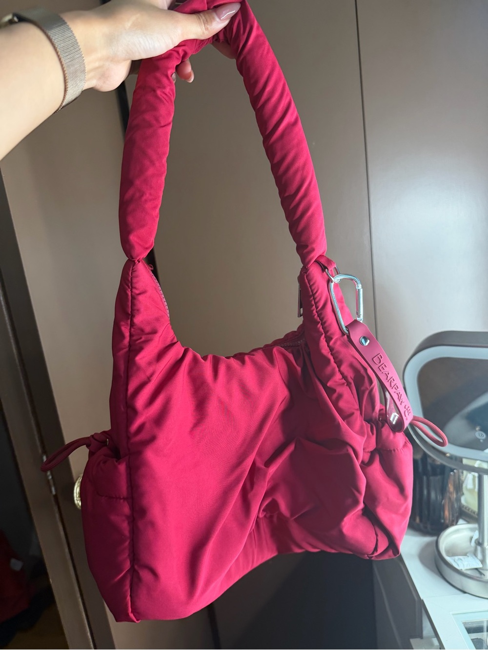 BearPaw Quilted Shoulder Bag in Deep Pink - Picture 2 of 2